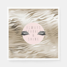 Gold Zebra print glitzy Silver Sparkle Eyes Servet