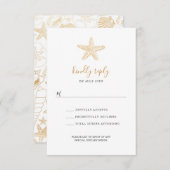 Gold Zee Shell bruiloft rsvp voor buffet (Voorkant / Achterkant)