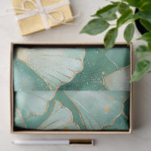 Gold Zee Shell Wave Pattern in Aqua Blauwgroen Tissuepapier (Geschenk)