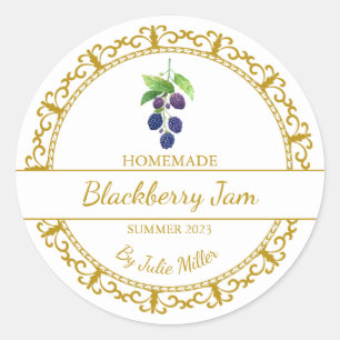  Gold Zelfgemaakt Blackberry Jam Label