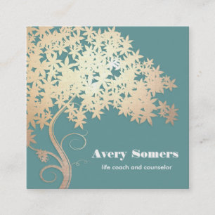 Gold Zen Tree Holistic Health and Wellness Vierkante Visitekaartje