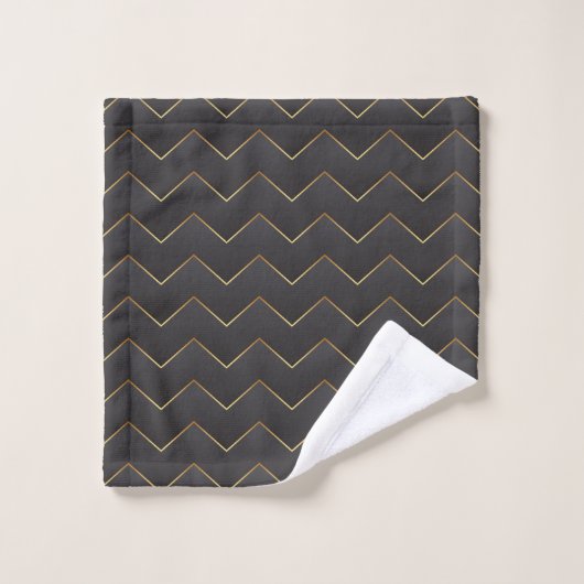 Gold Zig Zag Chevron Motif (Gant de toilette)