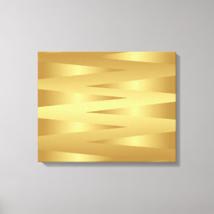 Gold Zig Zag Home Abstract Decor Afbeelding Canvas Afdruk