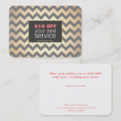 Gold Zig Zags Salon de cheveux et coupon de remise (Devant / Derrière)