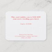 Gold Zig Zags Salon de cheveux et coupon de remise (Dos)