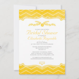 Gold Zigzag Bridal Shower Invitations Kaart