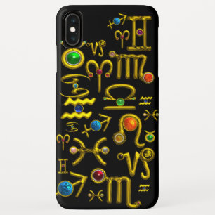 GOLD ZODIAC BIRTHDAY JEWELS, GEMSTONES, ASTROLOGIE iPhone XS MAX HOESJE