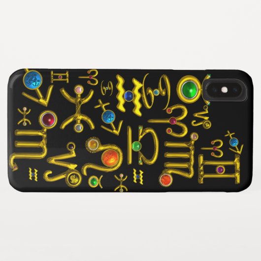 GOLD ZODIAC BIRTHDAY JEWELS, GEMSTONES, ASTROLOGIE Case-Mate iPhone CASE (Achterkant (horizontaal))