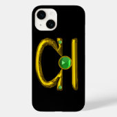 GOLD ZODIAC SIGN LIBRA Green Emerald Gemstone Case-Mate iPhone Case (Achterkant)