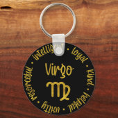 Gold Zodiac Sign/Virgo Sleutelhanger (Voorkant)