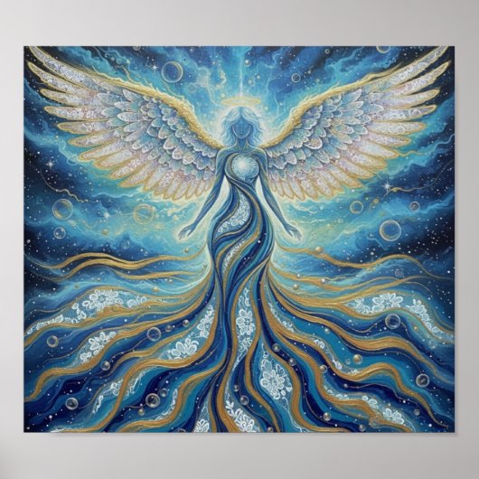 GoldBlueMysticAngel Poster (Voorkant)