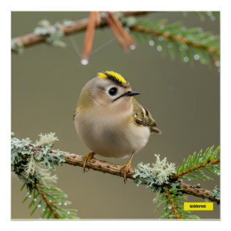 Goldcrest Macro Wildlife Poster Perfect Poster