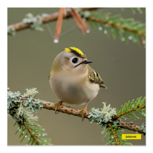 Goldcrest Macro Wildlife Poster Perfect Poster (Voorkant)
