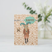 Golddust Aoudad & Butterfly Damask Carte postale L (Debout devant)