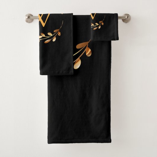 Goldel Floral Monogram Bad Handdoek (Insitu)