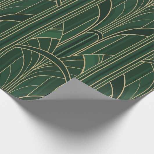 Golden20s Art Deco - Smaragdgroen Cadeaupapier (Hoek)