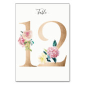 Golden 12 Bloemen Tafelnummer Kaart (Achterkant)