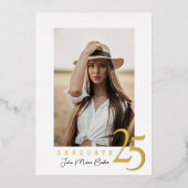 Golden 25 Graduation Photo Faire-part (Recto)