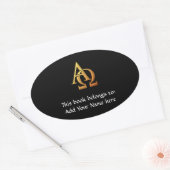 Golden "3-D" Alpha- en Omega-symbool Ovale Sticker (Envelop)