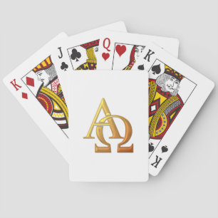 Golden "3-D" Alpha- en Omega-symbool Speelkaarten