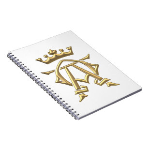 Golden "3-D" Alpha- en Omega w/Kroonsymbool Notitieboek