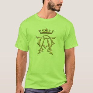Golden "3-D" Alpha- en Omega w/Kroonsymbool T-shirt
