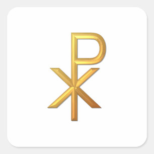 Golden "3-D" Chiro Vierkante Sticker