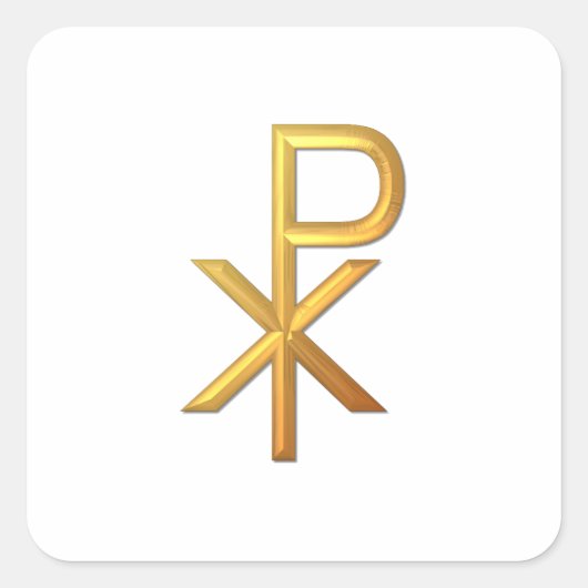 Golden "3-D" Chiro Vierkante Sticker (Voorkant)