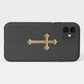 Golden "3-D" Cross 2 Case-Mate iPhone Case (Achterkant (horizontaal))