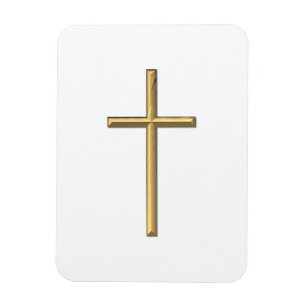 Golden "3-D" Cross Magneet