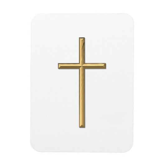 Golden "3-D" Cross Magneet (Verticaal)