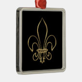 Golden "3-D" Fleur-de-lis Metalen Ornament (Rechts)