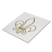 Golden "3-D" Fleur-de-lis Tegeltje (Zijkant)