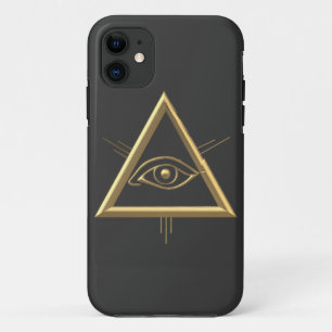 Golden "3-D" Gods Oogsymbool iPhone 11 Hoesje