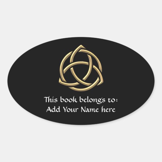 Golden "3-D" Heilig driedaags Symbool 2 Ovale Sticker (Voorkant)