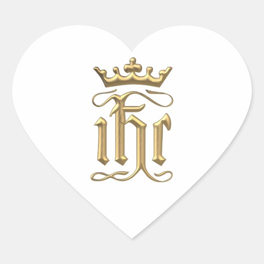 Golden "3-D" IHC met kroon Hart Sticker (Voorkant)