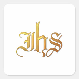Golden "3-D" IHS Vierkante Sticker