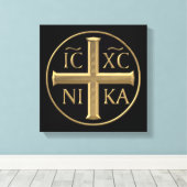 Golden "3-D" Jezus Christus: Veroveraars Canvas Afdruk (Insitu (Houten vloer))