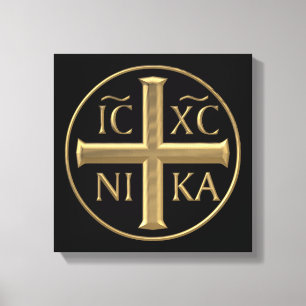 Golden "3-D" Jezus Christus: Veroveraars Canvas Afdruk