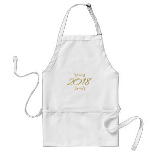 Golden 3-D look 2018 Sjabloon standaard Schort