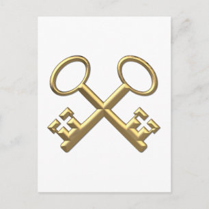 Golden "3-D" St. Peter's Keys Briefkaart