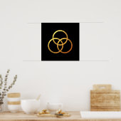 Golden "3-D" Trinity Symbol Poster (Keuken)