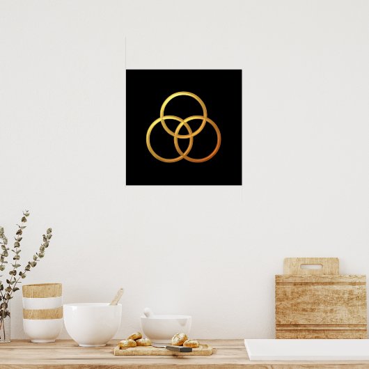 Golden "3-D" Trinity Symbol Poster (Keuken)
