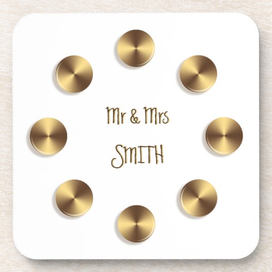 Golden 3D-element Bier Onderzetter (Voorkant)