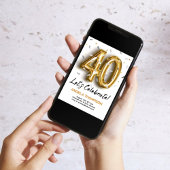 Golden 40 Years Birthday Invitation