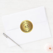 Golden 45th Anniversary with laurel wreath Sticker (Enveloppe)