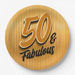 Golden 50 & Fabulous Party Borden Papieren Bordje