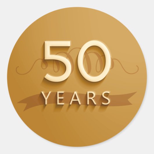 Golden 50 jaar kruipers ronde sticker (Voorkant)