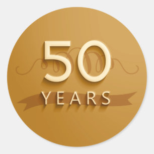 Golden 50 jaar kruipers ronde sticker