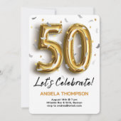 Golden 50 Years Anniversaire Invitation (Devant)